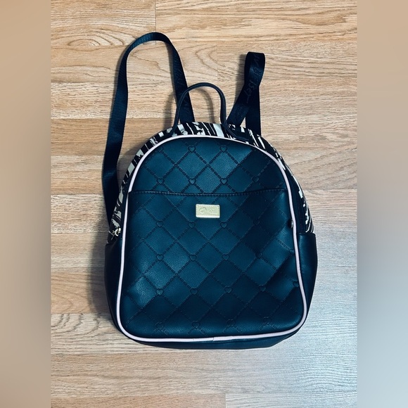 Luv Betsey Johnson Quilted Black/Pink With Full Size Backpack - Picture 1 of 14